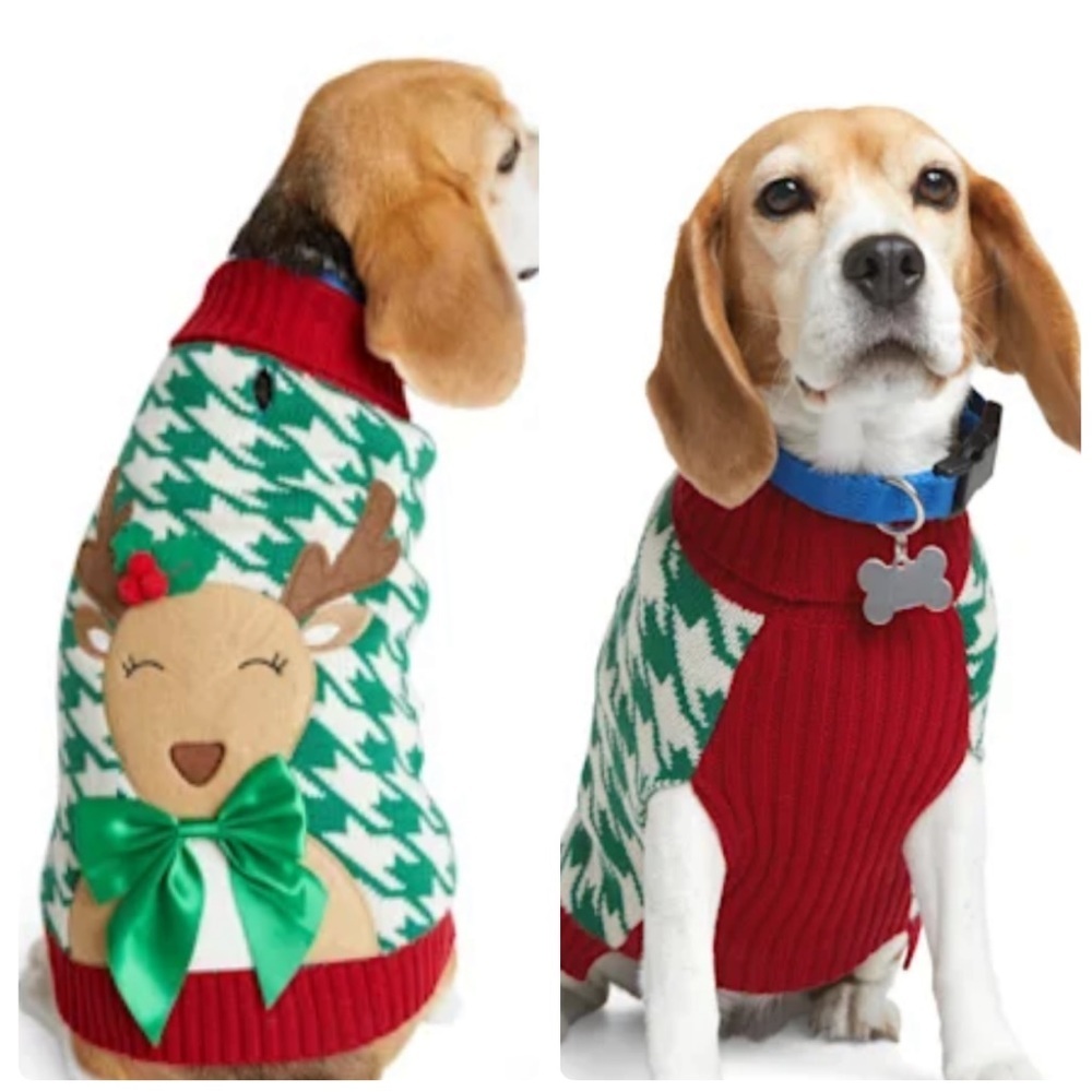 NWOT Reindeer Holiday Christmas Winter dog sweater XS